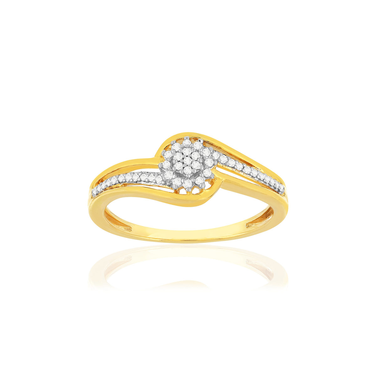 Bague or 375 2 tons diamants