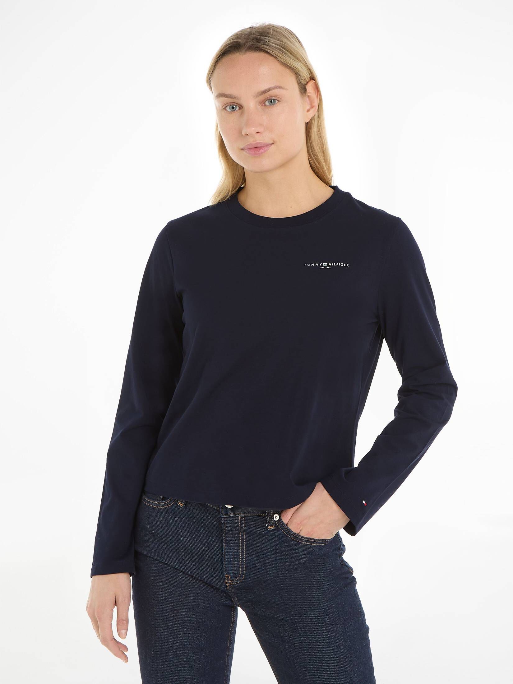 Tommy Hilfiger| Damen Langarmshirt 1985 Longsleeve mit Bio-Baumwolle