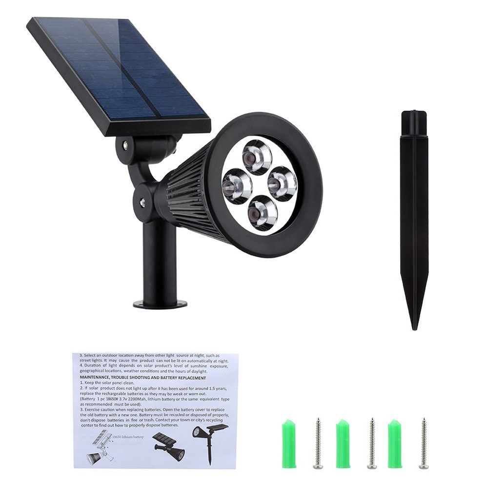 Spritzwasserfeste LED Solar Lampe Outdoor Gartenleuchte (200LM)   Erdspiess