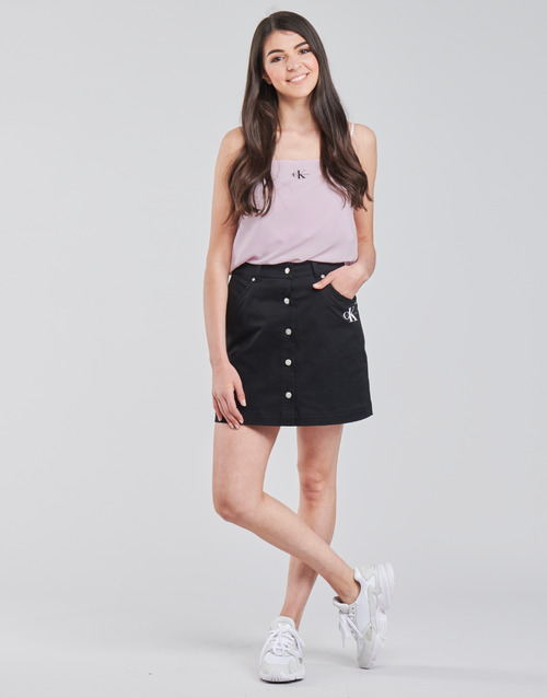 Calvin Klein Jeans - COTTON TWILL MINI SKIRT Negro