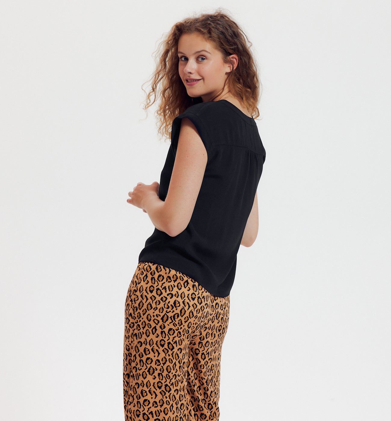 Blouse manches courtes Femme - Noir