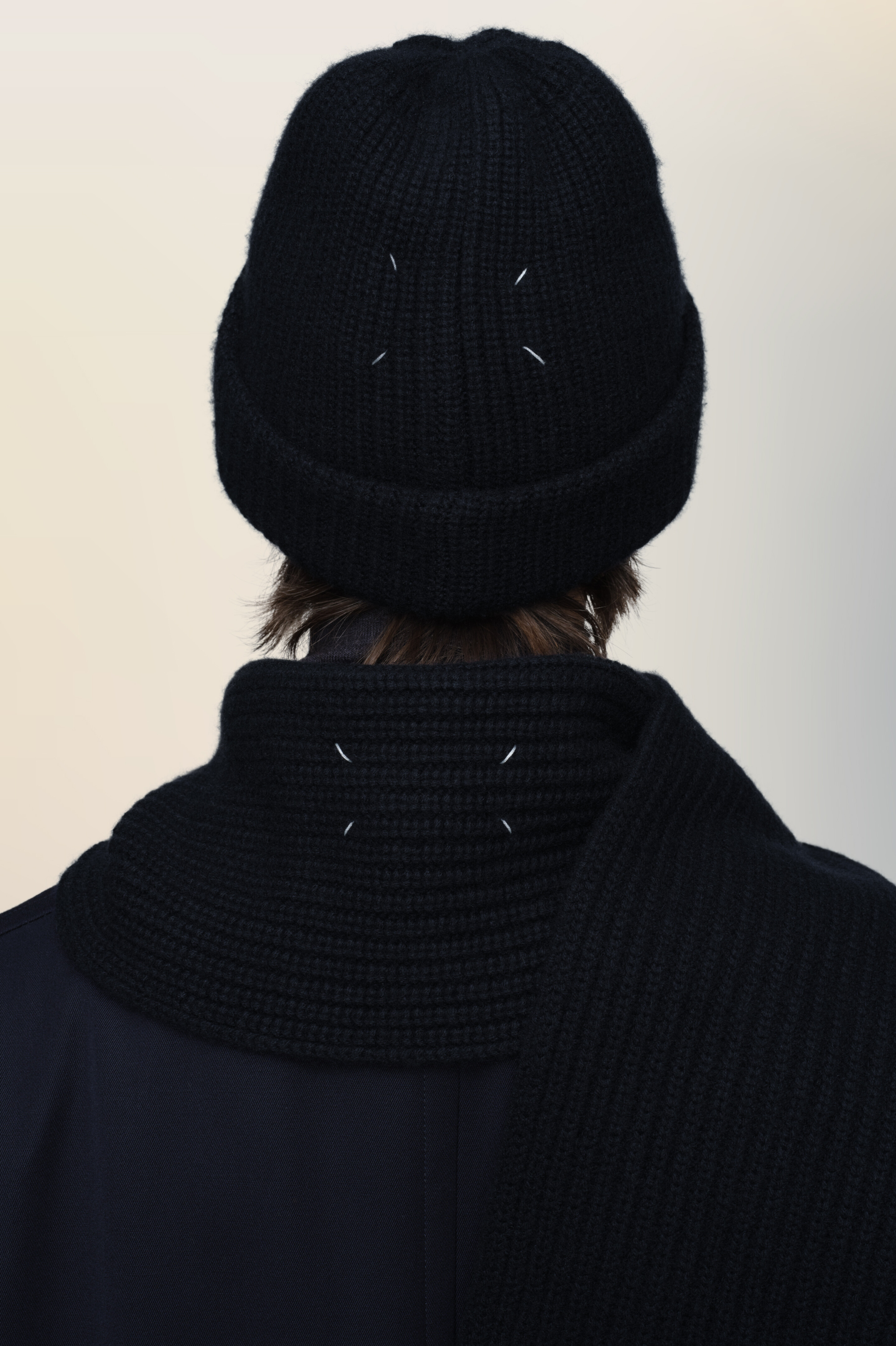 Bonnet en cachemire bleu pour homme Bleu Foncé