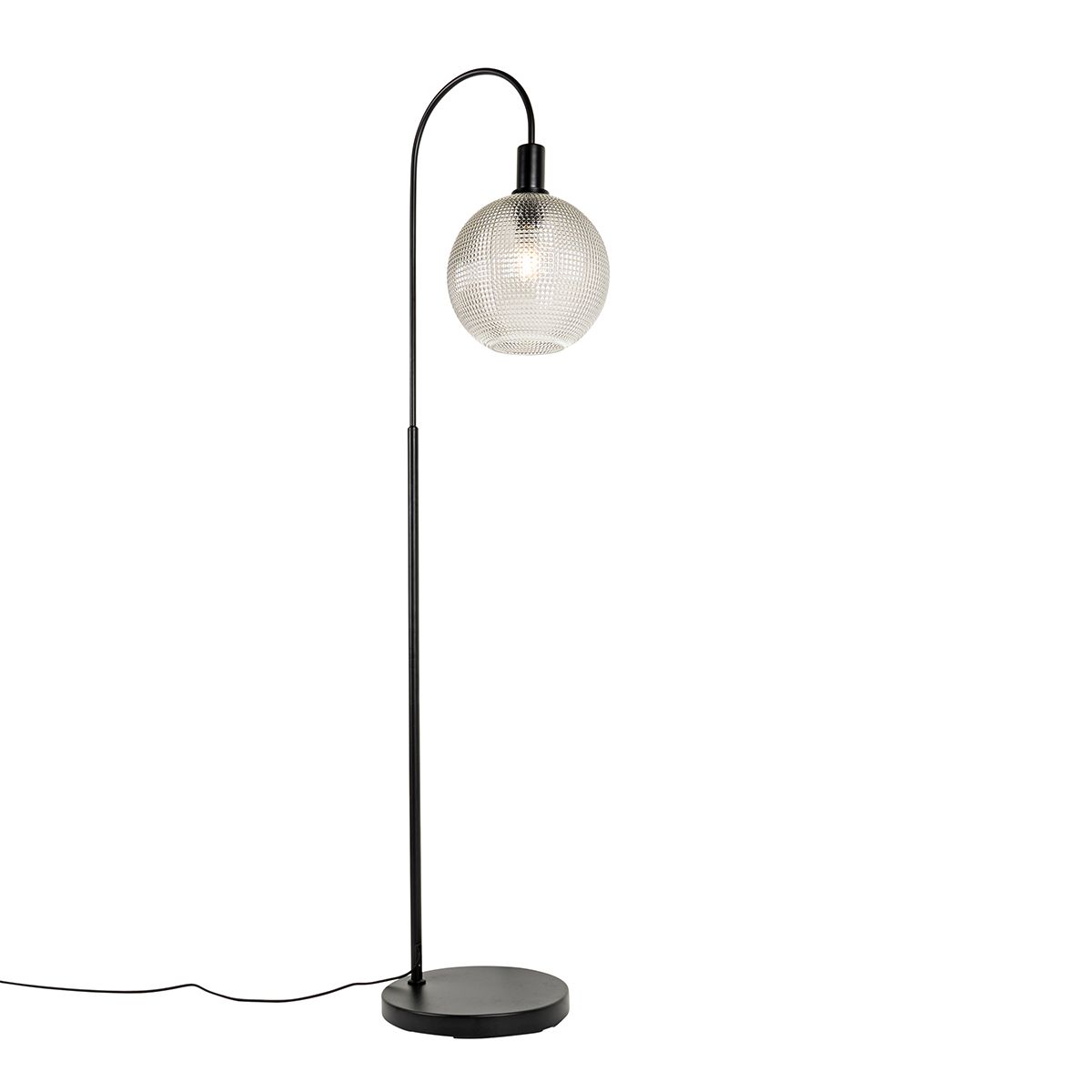 Design vloerlamp zwart met smoke glas - Chico