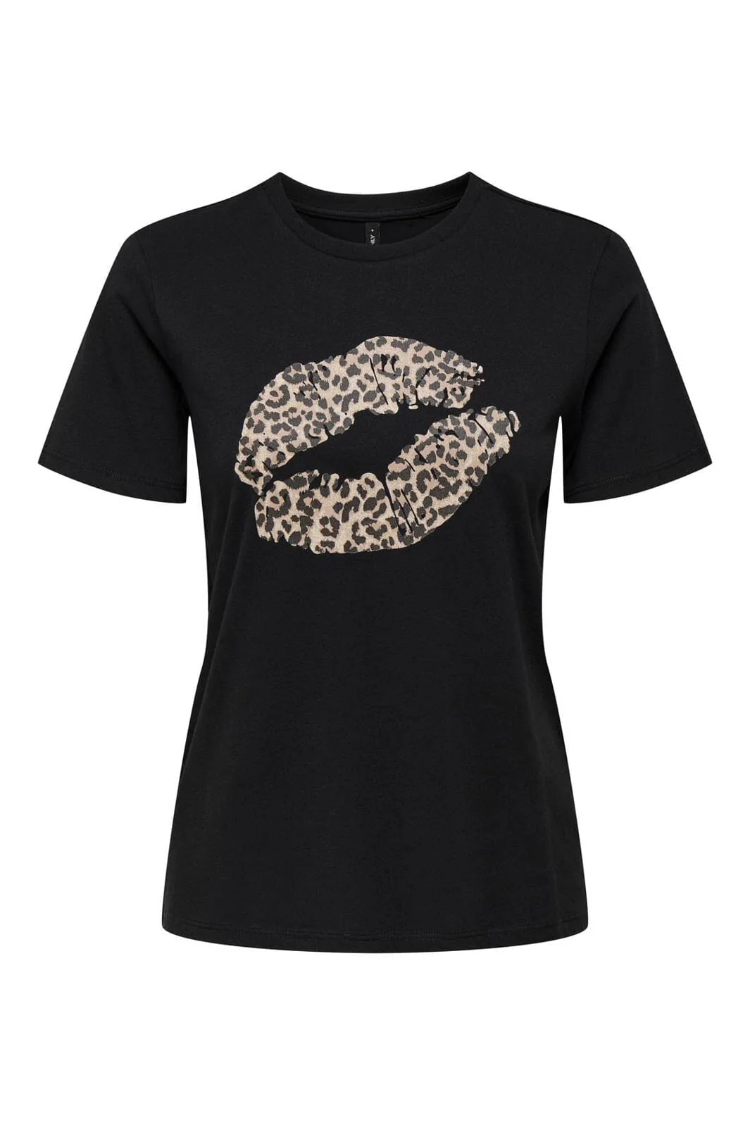 Only Onlola S/S Reg Tee 4734990 black leo lips