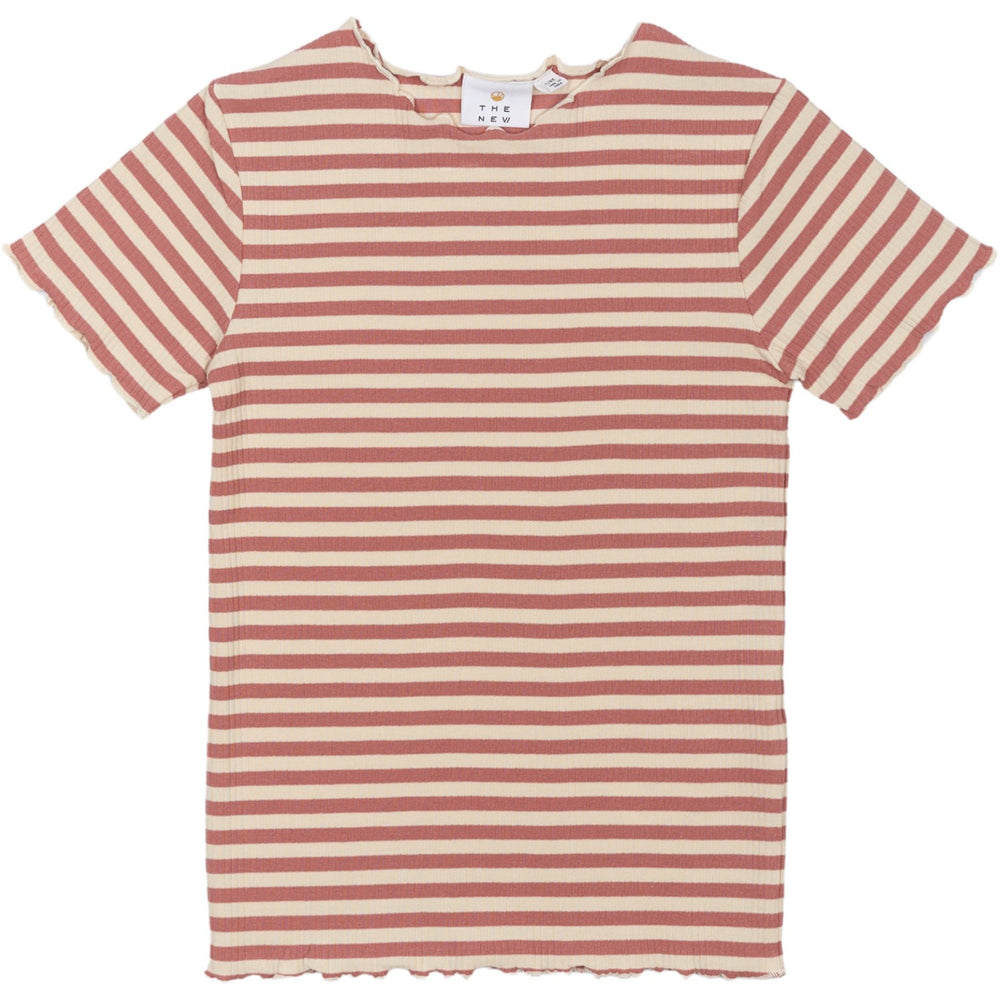 Køb The New Old Rose Striped Moore Collar Rib T-Shirt