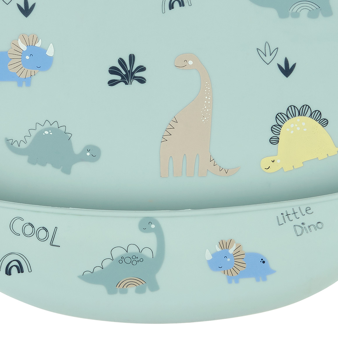 Topomini Silikon Lätzchen mit Dino-Motiven helltürkis