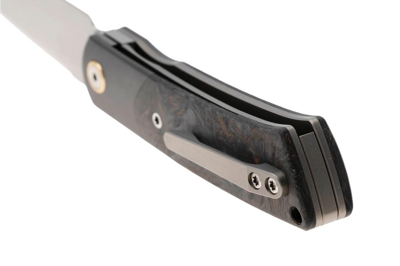 Reate Tribute Satin M390, Titanium FatCarbon Dark Matter Copper, zakmes, Jack Chen design