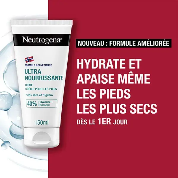 Neutrogena Ultra Nourrissante Crème Hydratante Pieds Très Secs et Abîmés 150ml