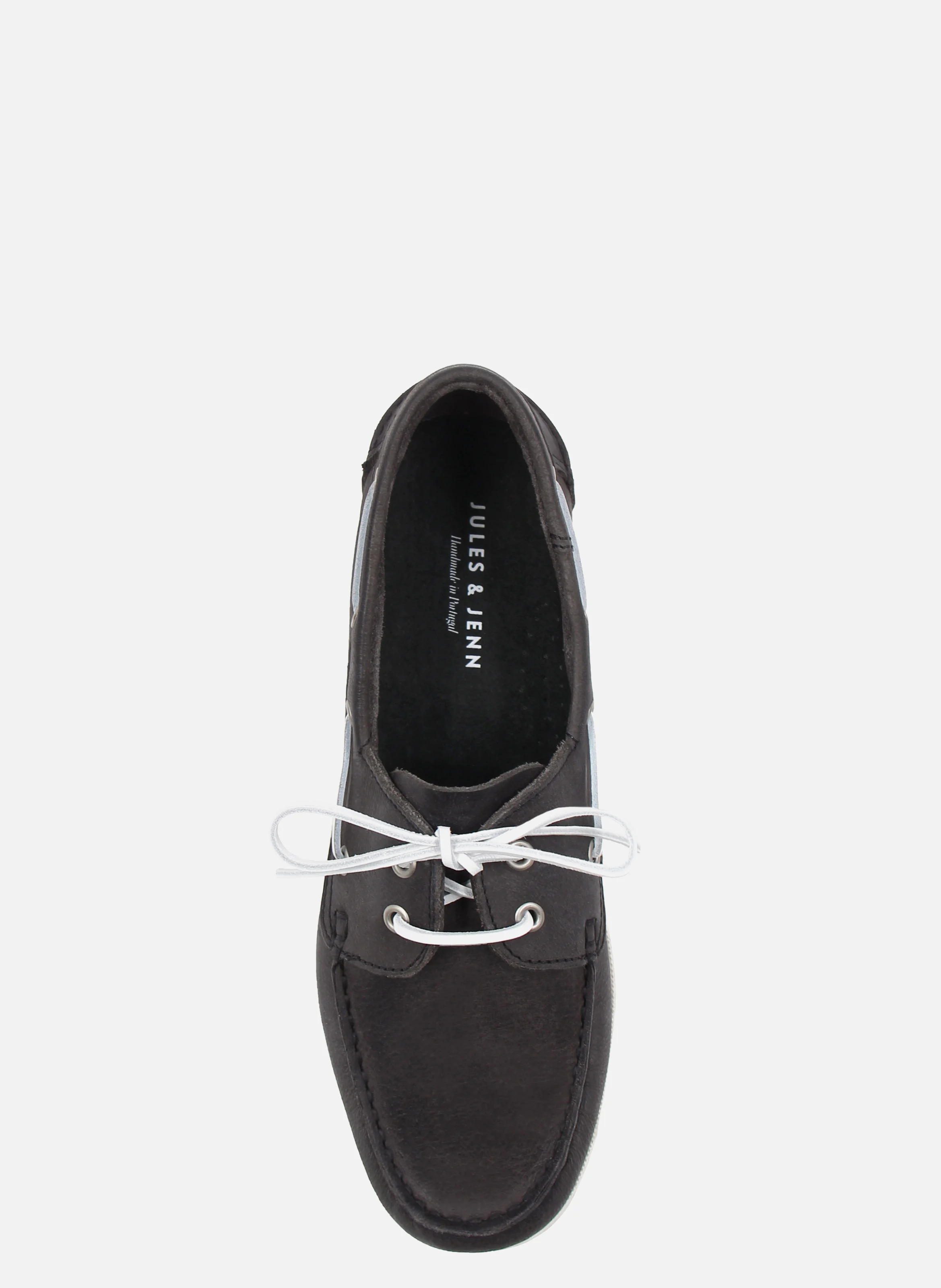 Chaussures bateau cuir mat brossé | Noir