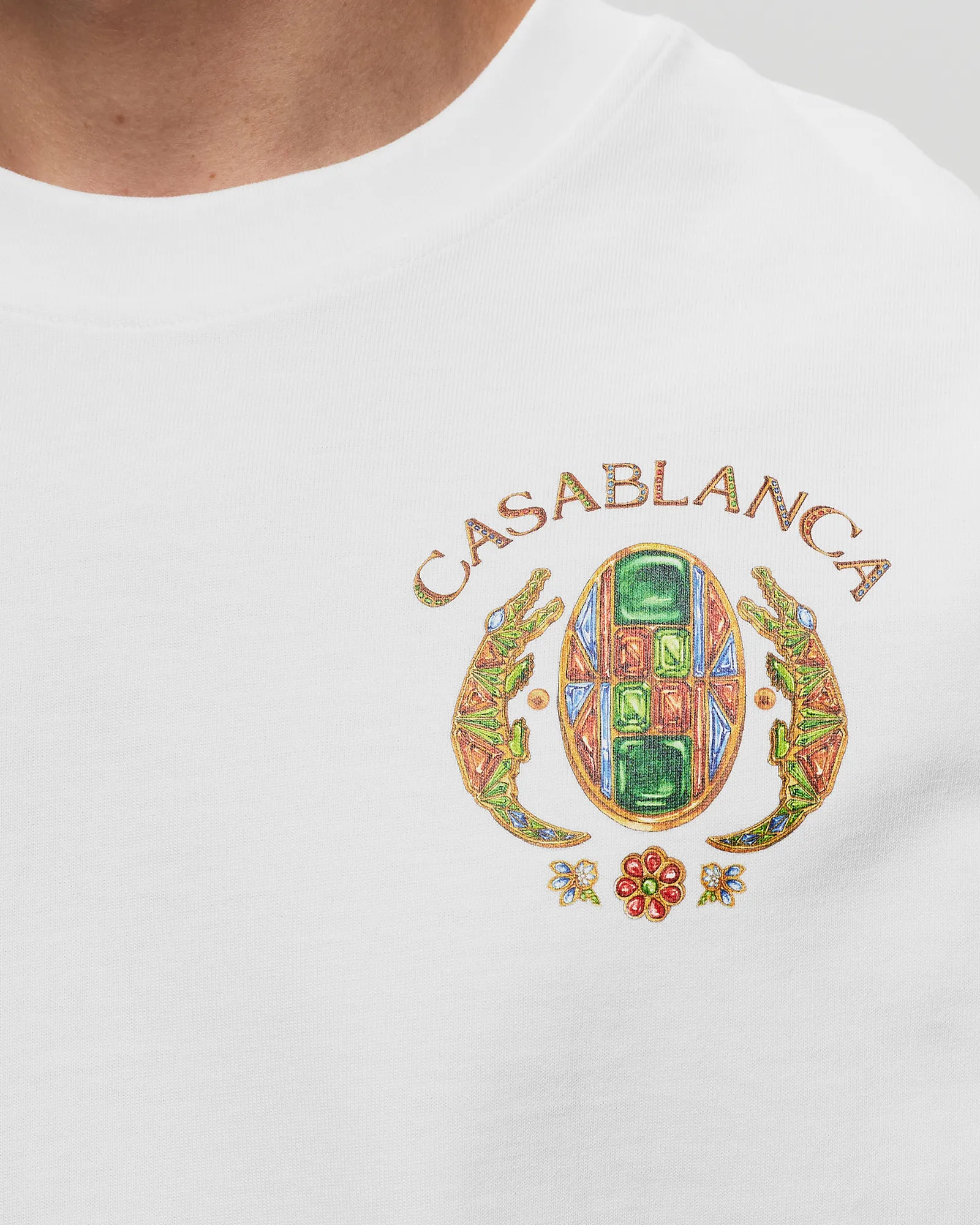 Camiseta estampada do Casablanca Jewels of Africa Tennis Club