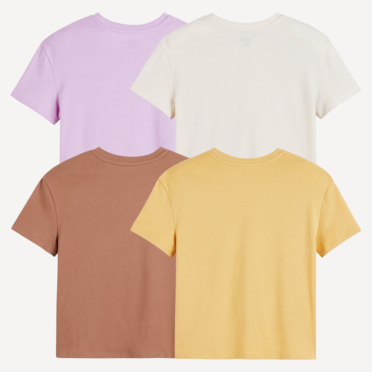 COLEÇÃO LA REDOUTE<br>Conjunto de 4 camisetas de gola redonda