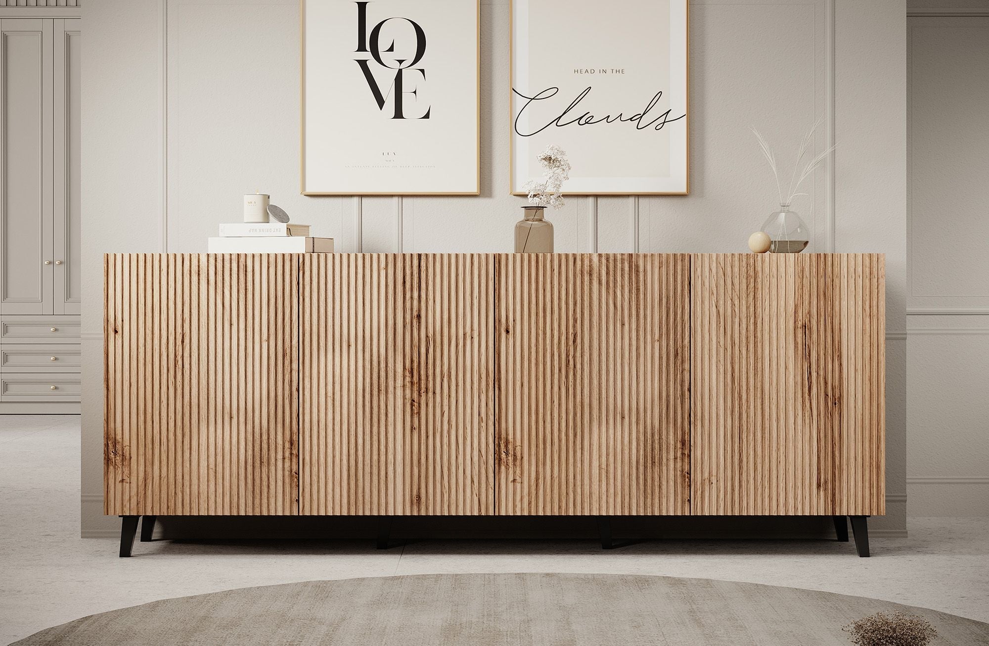 Meubella - Dressoir Vintar - Eiken - 200 cm