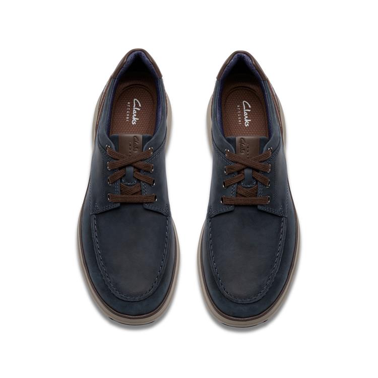 Clarks Mullan Moc navy leather