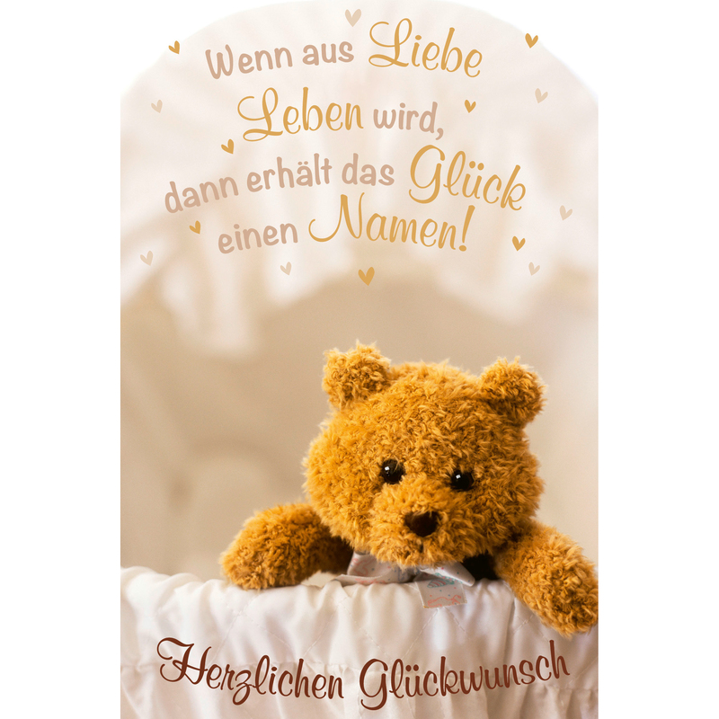 ABC Geburtskarte, 12.5 x 17.6 cm, Teddybär