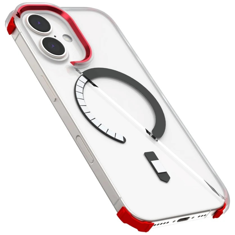 iPhone 17 MagSafe Hardcase Schutzhülle (GHOCAS4210) - Transparent / Rot