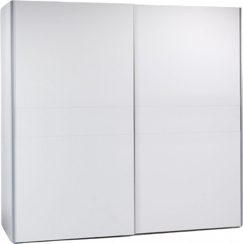 Victor - Kledingkast - Hout - Wit - Schuifdeuren - Hang-legkast - Eiken Houtlook