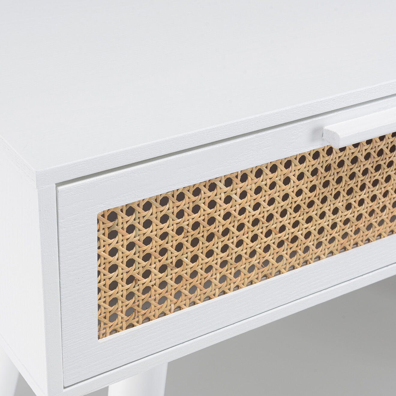 Macabane Console cannage rotin Sandro blanche - 110x33x81 cm