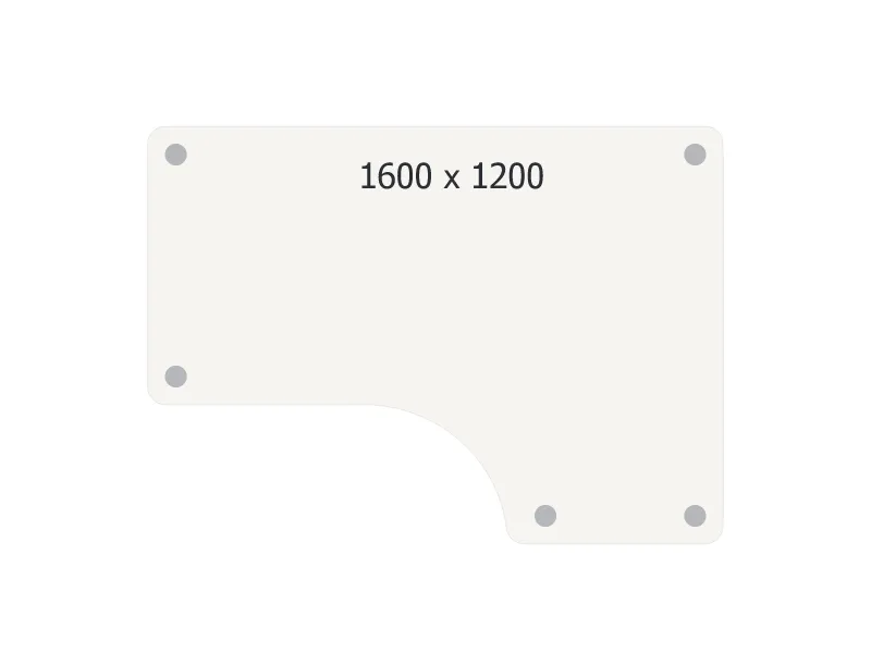 Skrivebord DNA 1600x1200mm hvid højre bordplade