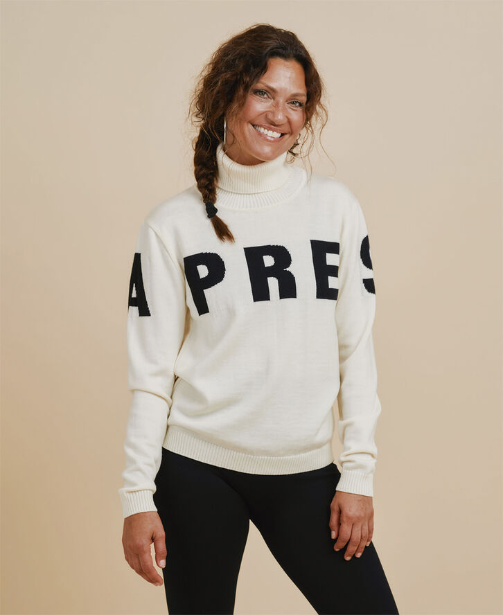 Cartel Copenhagen Alpine Turtleneck Knit Sweater - Shell Råhvid