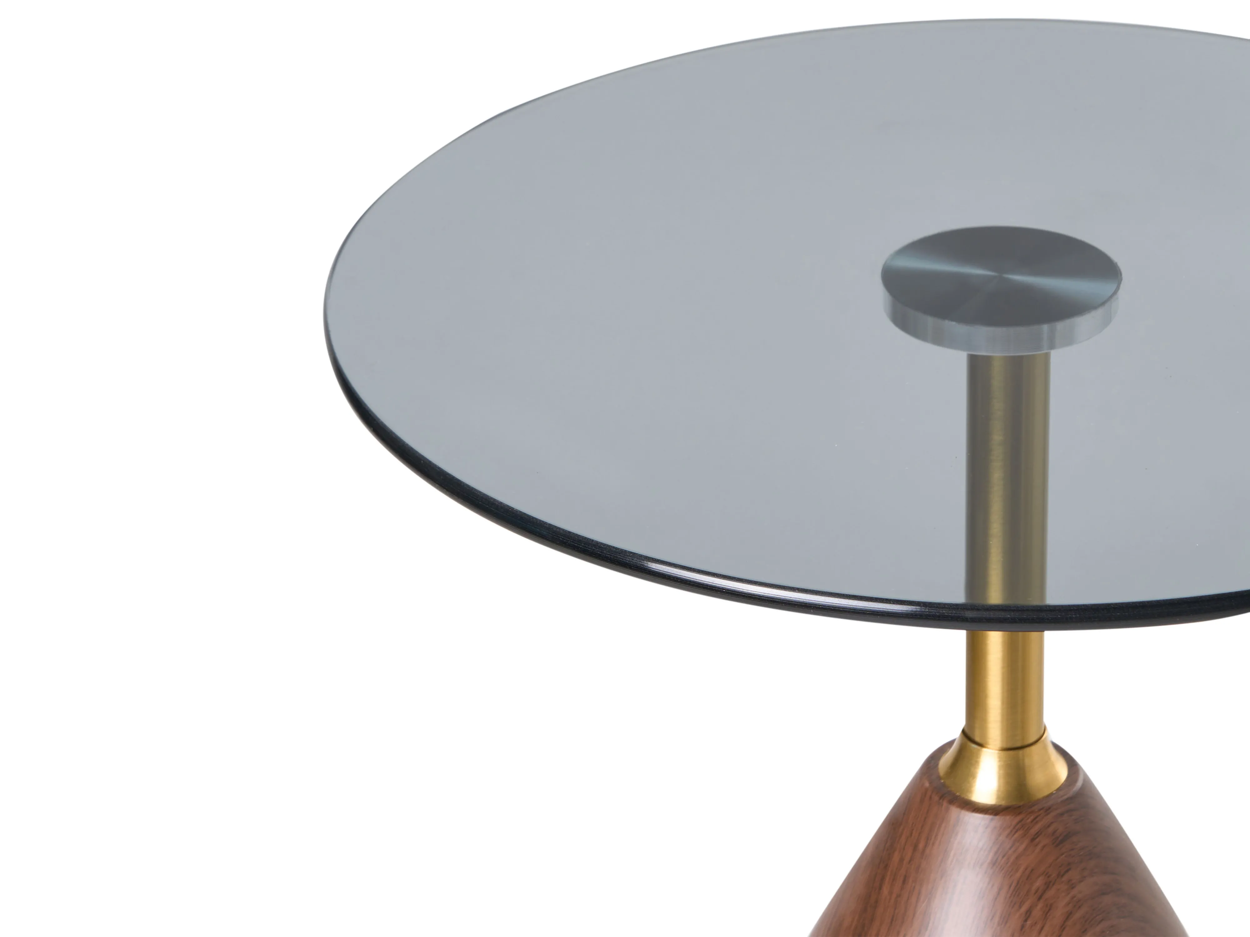 Bijzettafel WALLIS Veiligheidsglas Bruin/zwart
