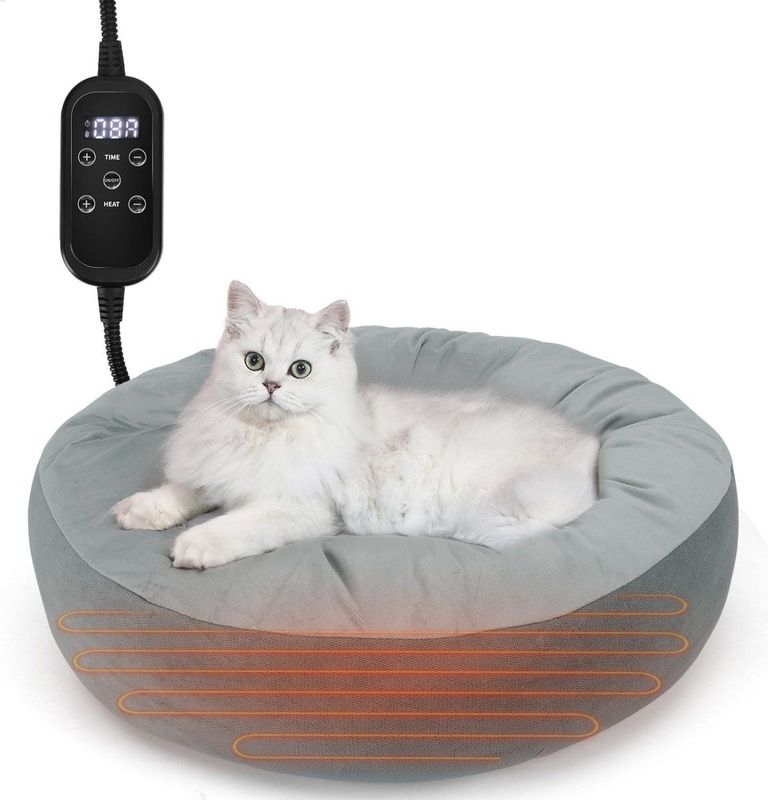 Nobleza - Kattenmand - Grijs - Verwarmd Kattenbed - 50x50x18 cm