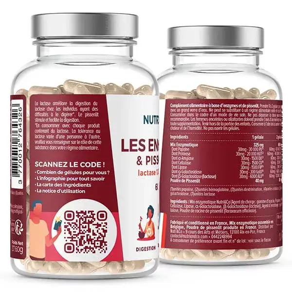 Nutri&Co Enzimas Digestivas para Digestão Difícil e Intolerância, 60 cápsulas