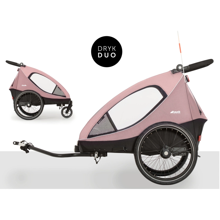 hauck 2in1 Fahrradanhänger und Buggy Dryk Duo Rose