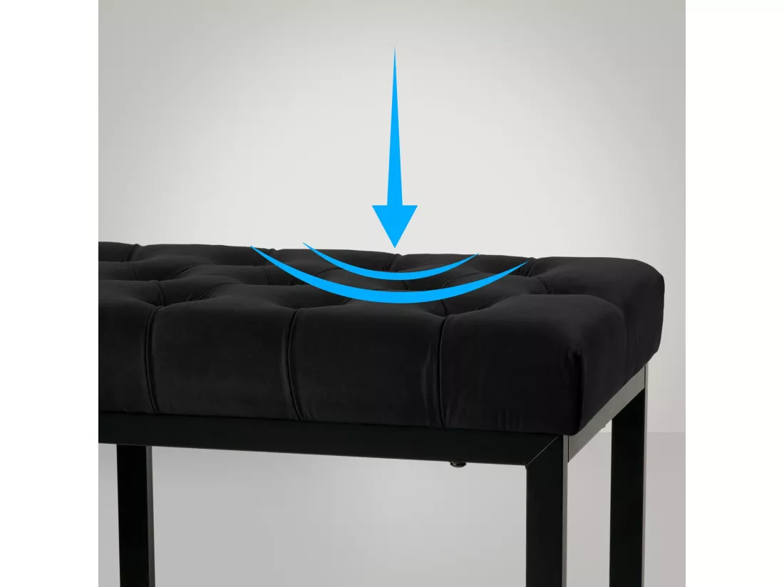 Banquette - Velours & Métal noir mat - Noir - Polson