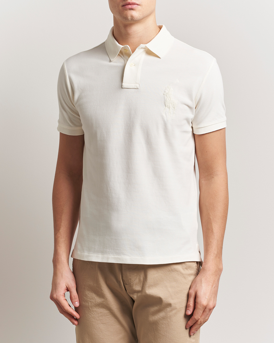 Polo Ralph Lauren Custom Slim Fit Mesh Polo Clubhouse Cream