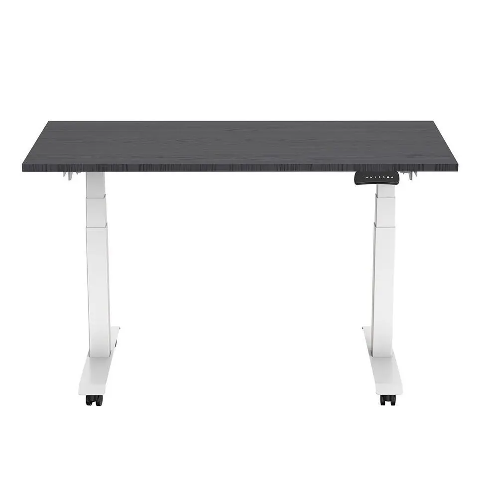 Elektrisch verstelbaar, opklapbaar en verrijdbaar bureau - 160x80 cm - Wit fram