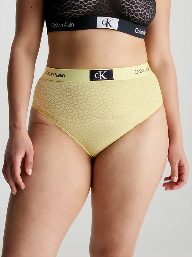 Calcinha de biquíni de cintura alta com renda - CK96