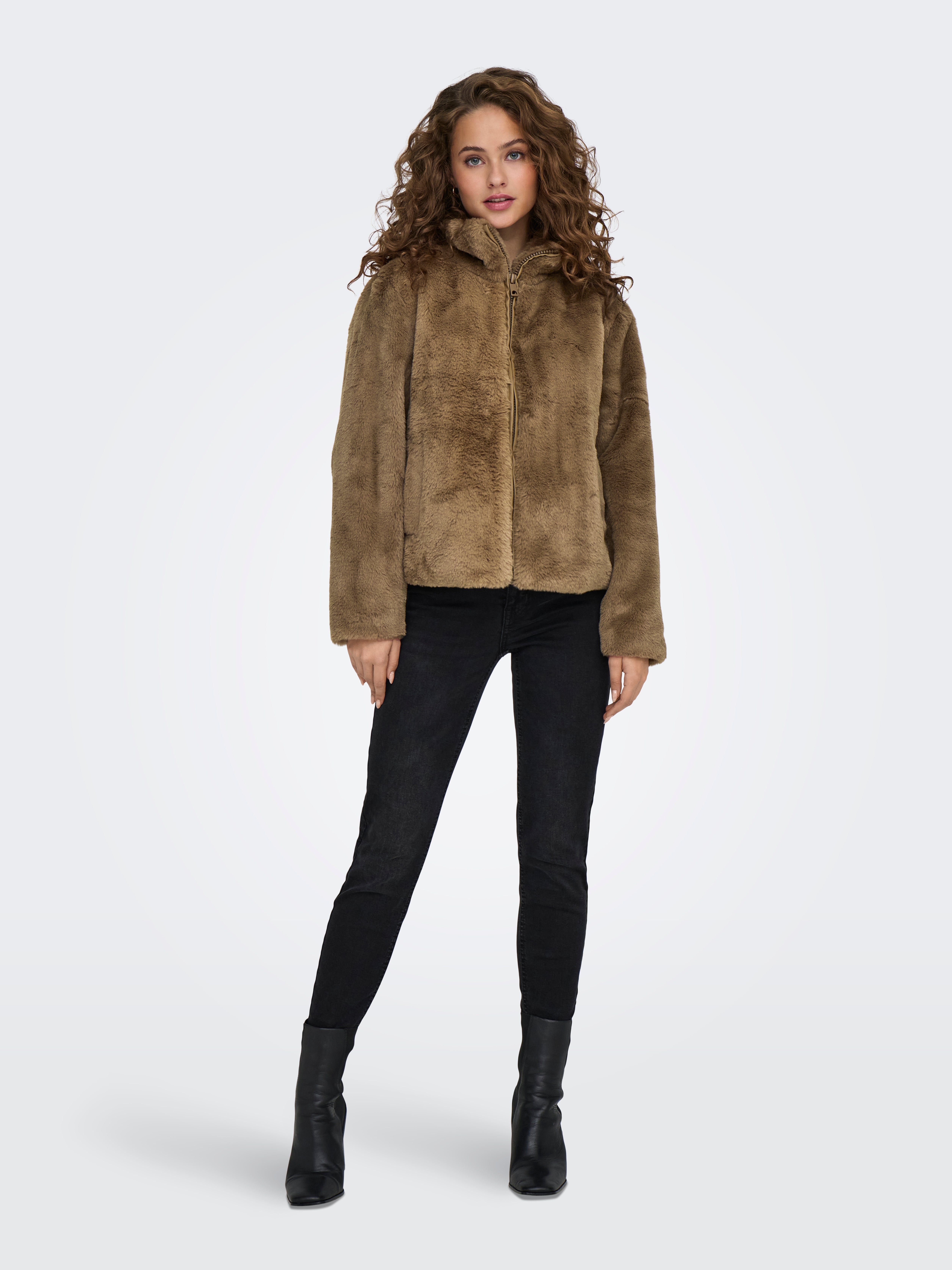 JDYESTHER Kunstfell Jacke Malt Ball