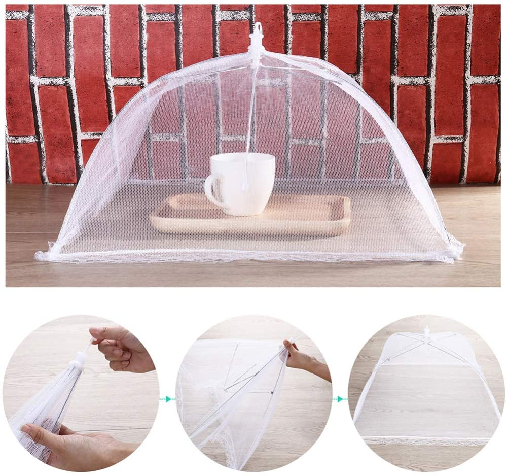 (3er Set) 43x43cm XXL Lebensmittel Insektenschutz Zelt Moskito Netz Abdeckung