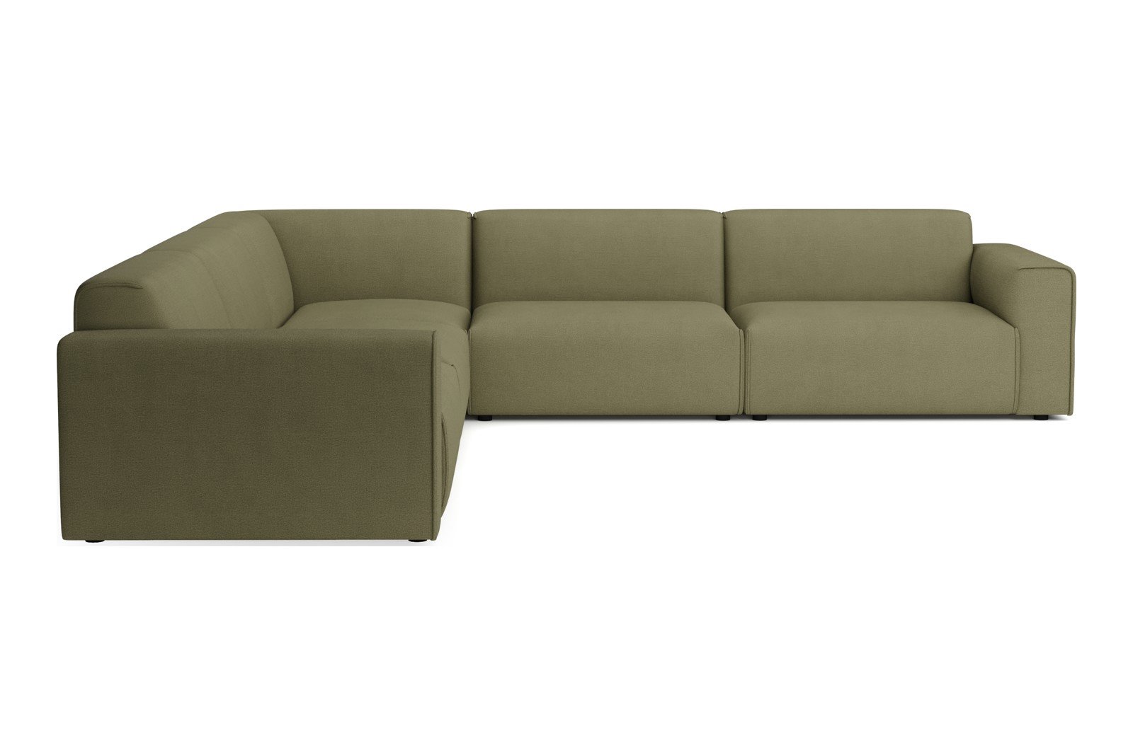 Monaco Lux hjørnesofa 33 hjørnesofa. Tekstil Brego 77 Green med sorte ben. Lux komfort.