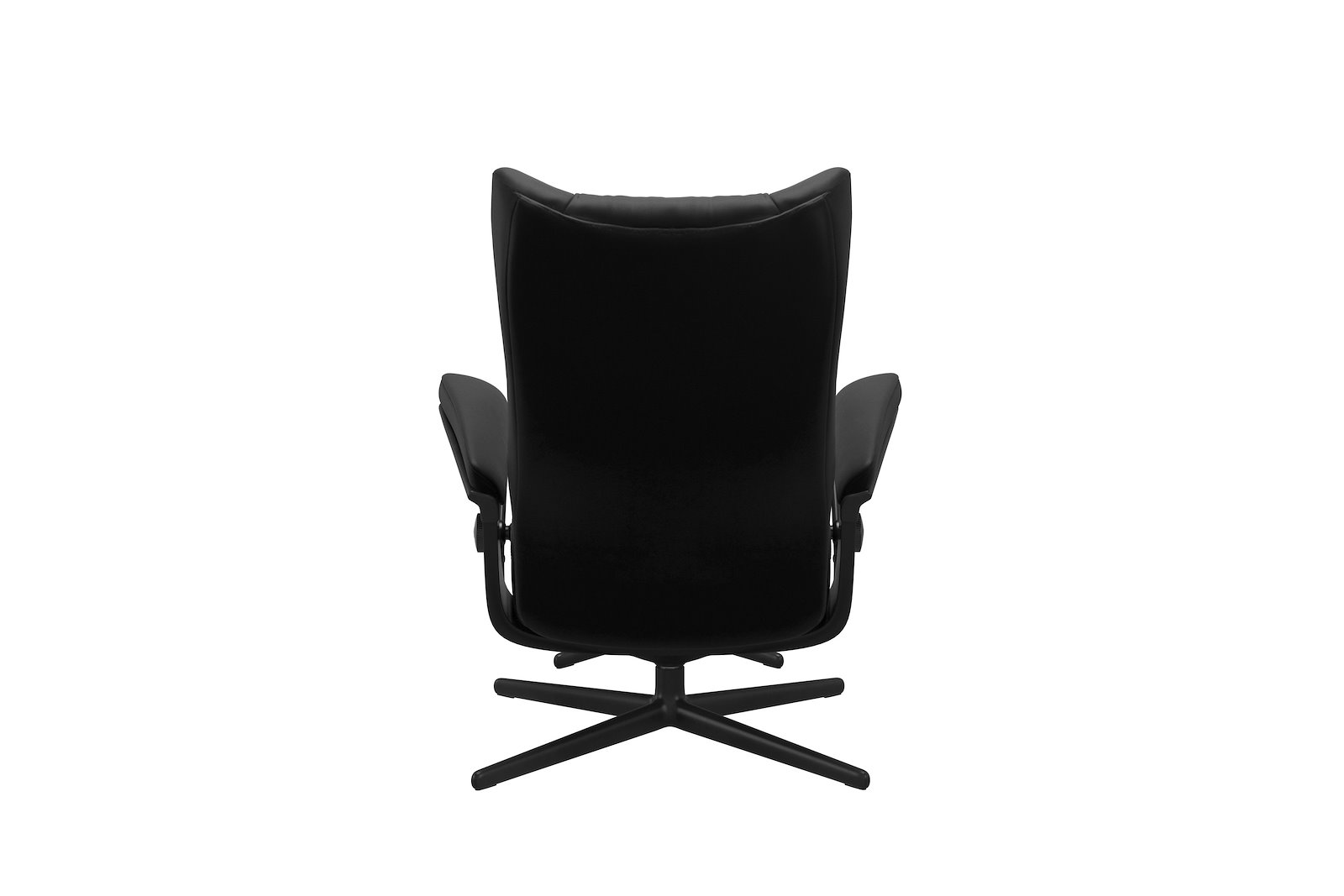 Wing lenestol m/krakk I hud Batick Black med Cross Matt sort - Sort beiset understell. Krakk følger med.