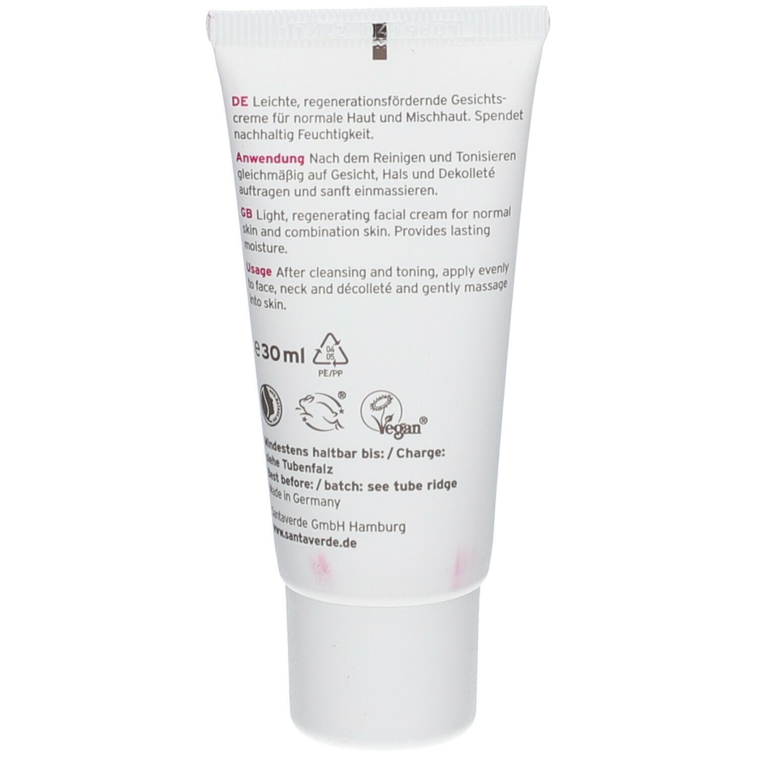 SANTAVERDE aloe vera creme light ohne Duft