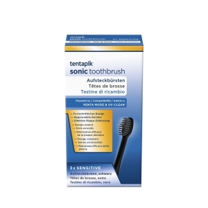 Tentapik Aufsteckbürsten sensitive black, 3 Stück