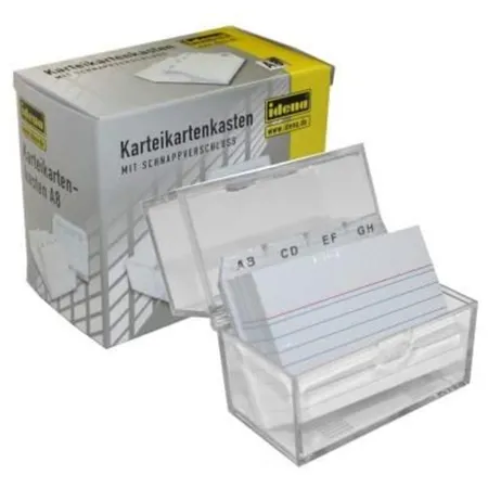 Idena Karteikasten für ca. 150 Karteikarten DIN A8, transparent