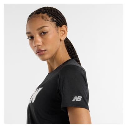 Maillot manches courtes New Balance Athletics London Noir Femme