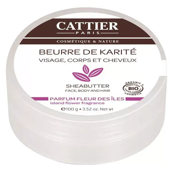 Manteiga de Karité Orgânica Cattier com Aroma de Flores da Ilha 100g
