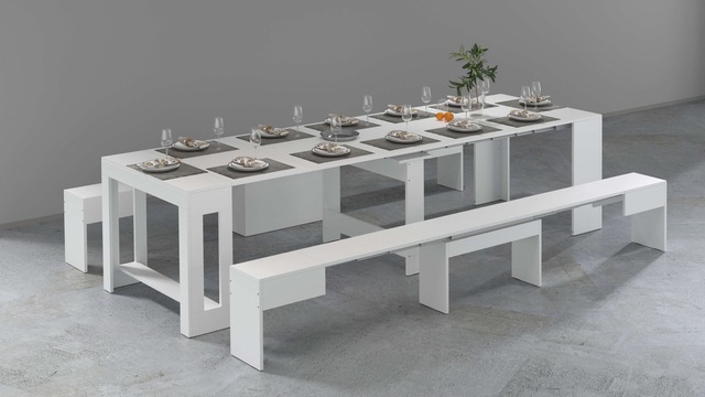 INOSIGN Sitzgruppe »Praktika« Spar-Set, Set beinhaltet 2 Bänke, 2 Stk. tlg. Je Bank ausziehbar bis 290 cm