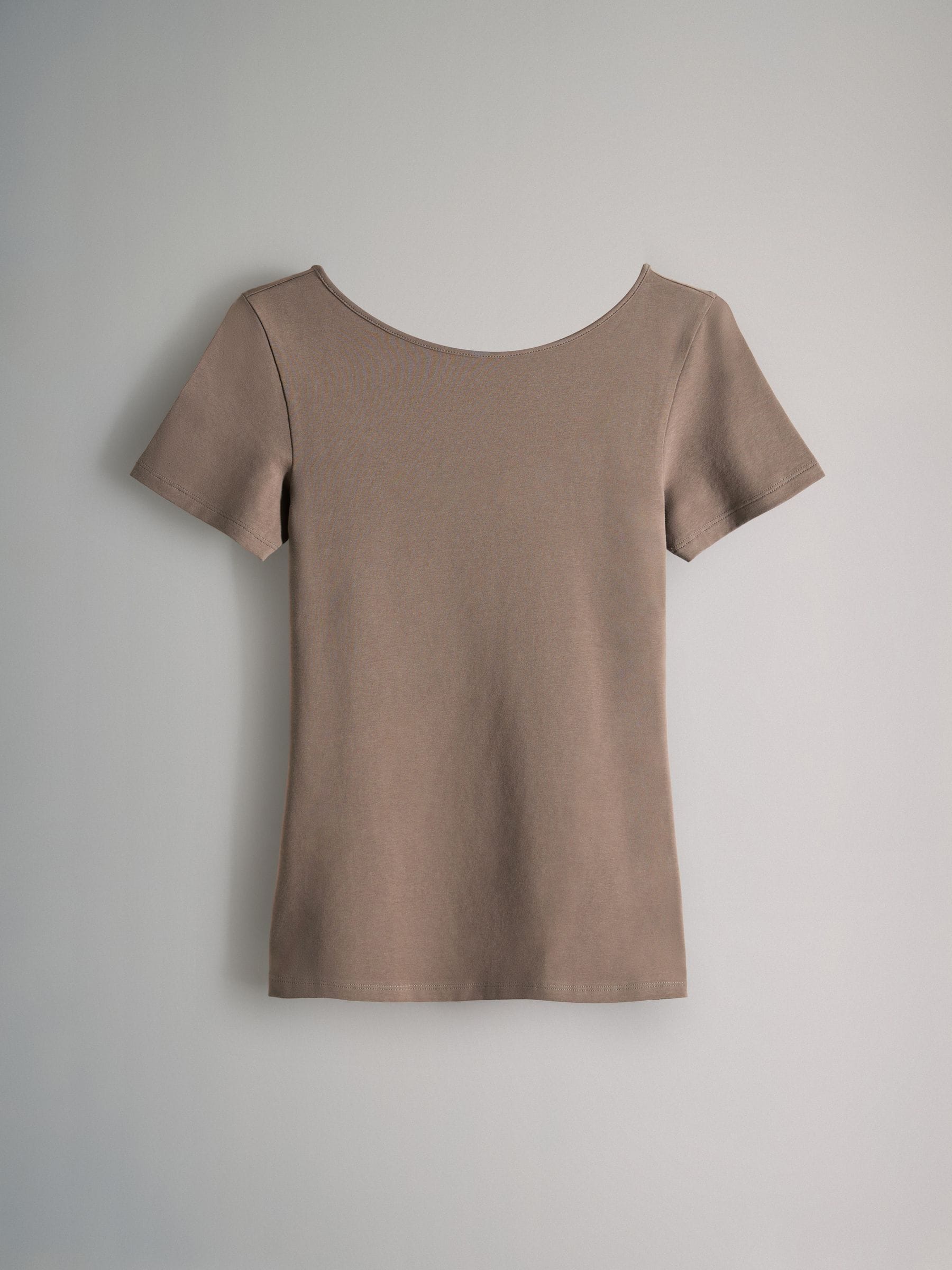 Crème/Taupe Bruin/Lichtgroen/Kaki/Zwart - The Set 5 Pack Scoop Back Fittted T-shirts met korte mouwen