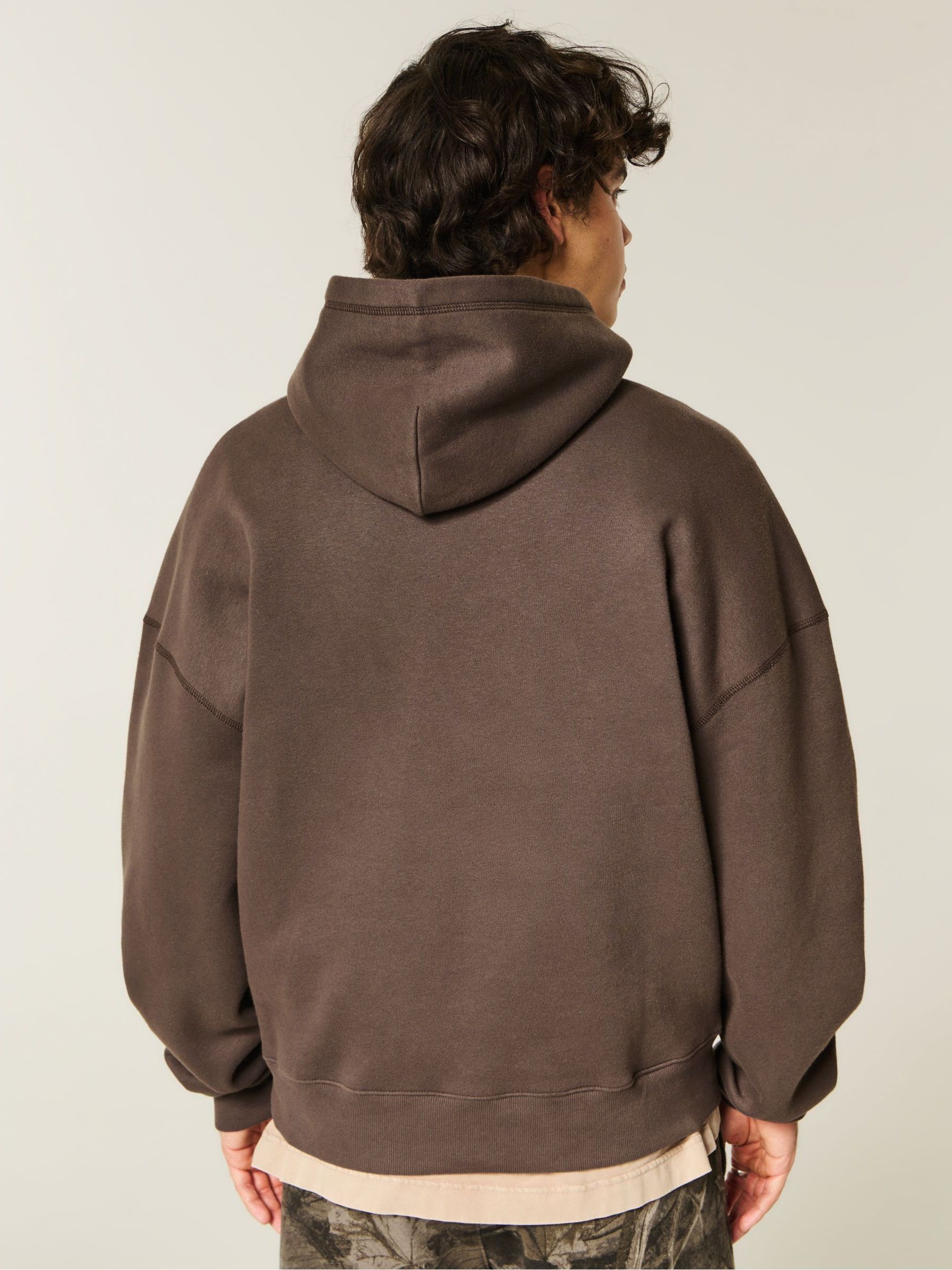 Hollister Baggy Cinched Popover Brown Hoodie
