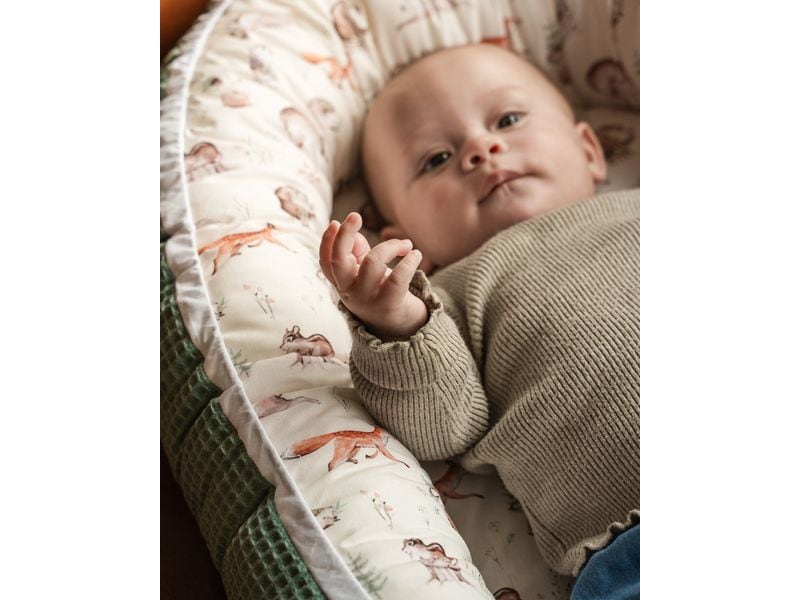 Ullenboom Babynest Cocoon Waldfreunde 55 x 95 cm Gemütliches Babynest für Neugeborene, 100% Oekotex, Made in EU