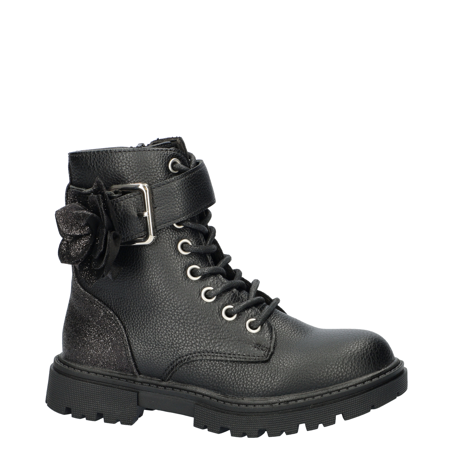 meisjes veterboot Nelson Kids Zwart