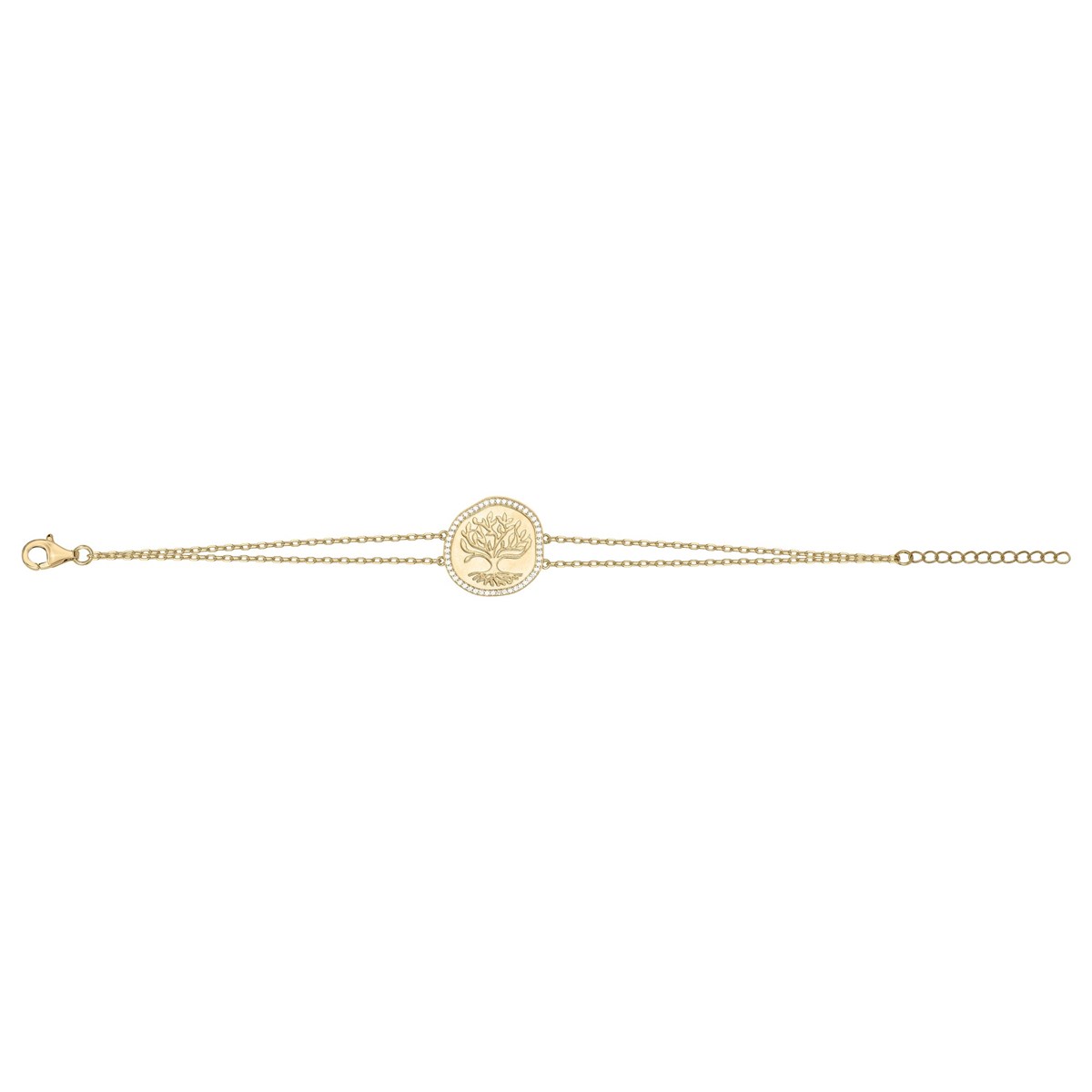 Bracelet en Plaqué Or avec oxyde de zirconium blanc