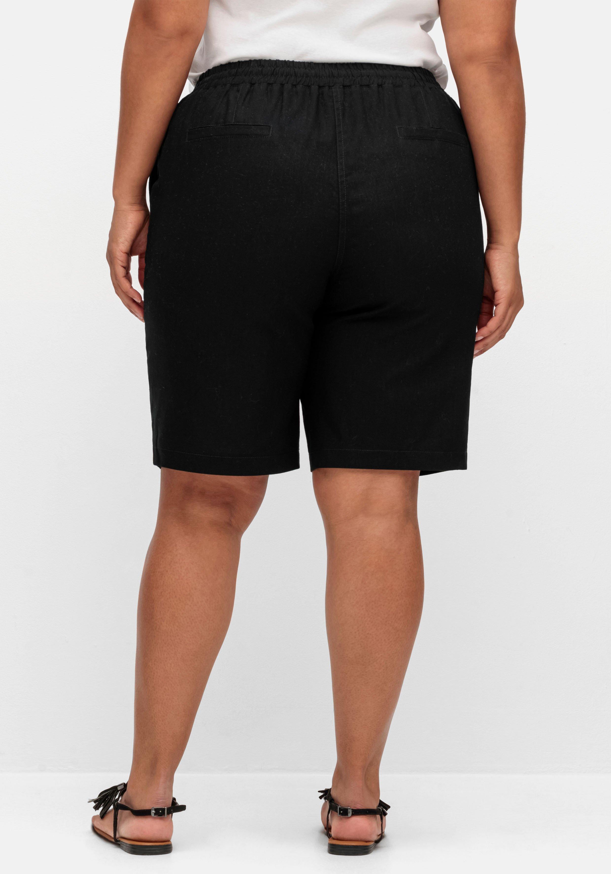Bermudas im Leinen-Mix, mit Gummibund