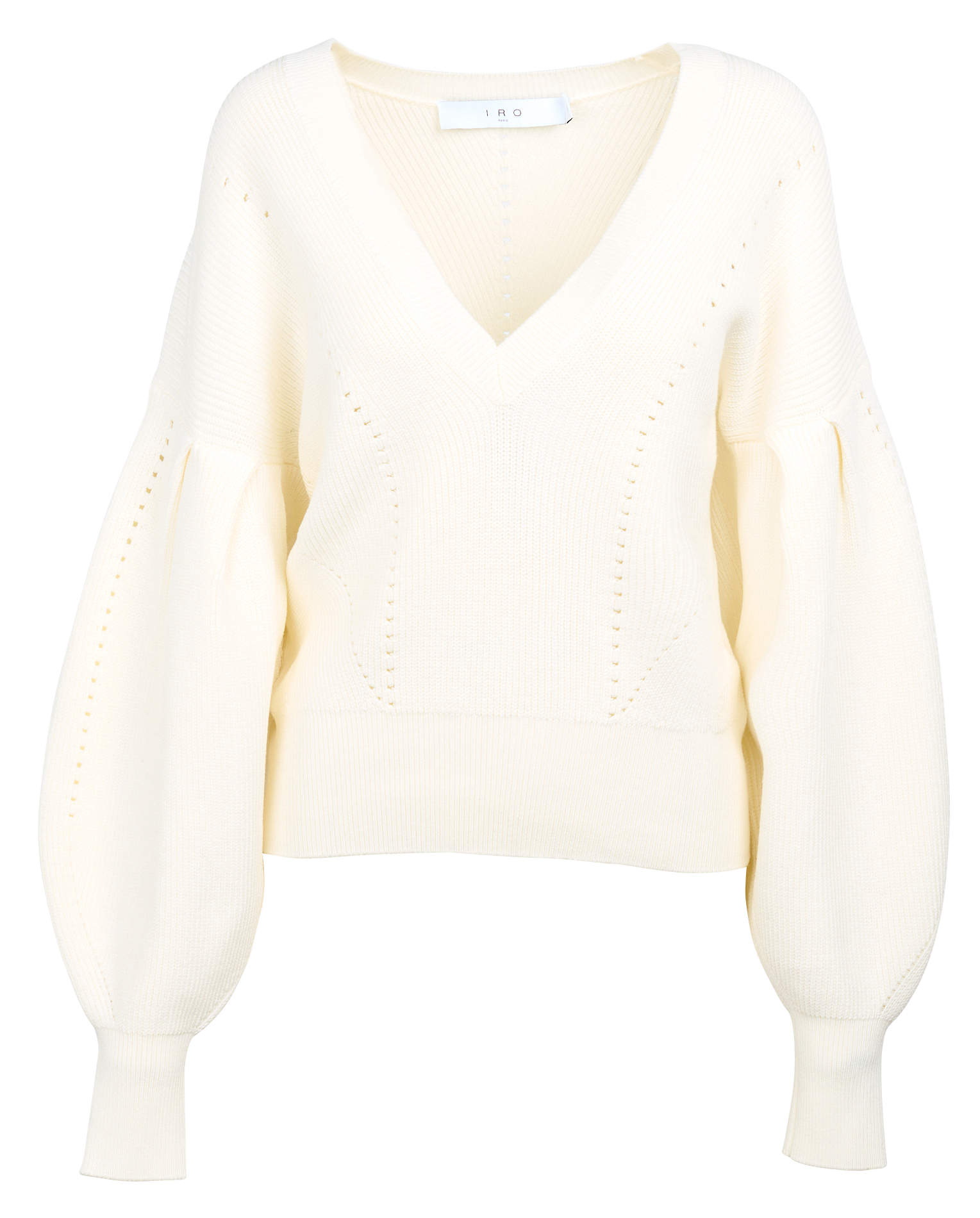 ORPHEA - Pull à encolure v en coton mélangé | Blanc