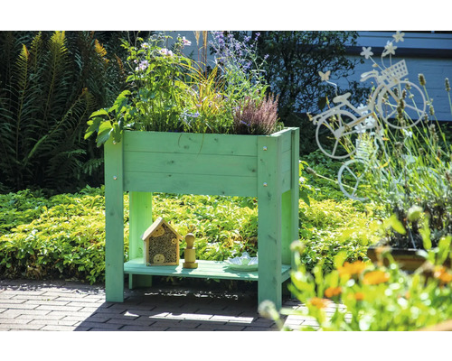 Verhoogd tuinbed op palen, dobar, 80,3 x 40 x 78,4 cm, mintgroen