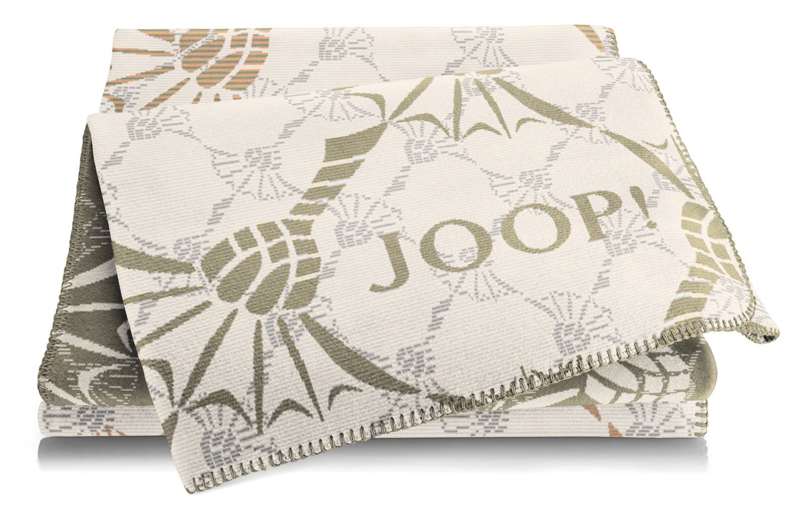 JOOP! Wohndecke CF-DOUBLE 150 x 200 cm ecru/olivgrün